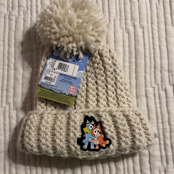 Bluey Kids Cream Knit Pom-Pom Beanie - Picture 1 of 1